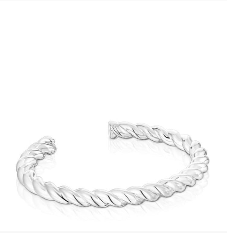 Silver Twisted Rigid Bracelet