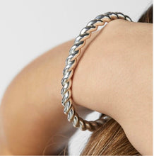 Silver Twisted Rigid Bracelet